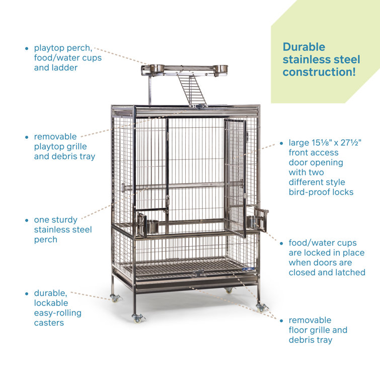 Tucker Murphy Pet™ Keeling 61.25'' Steel Play Top Floor Bird Cage